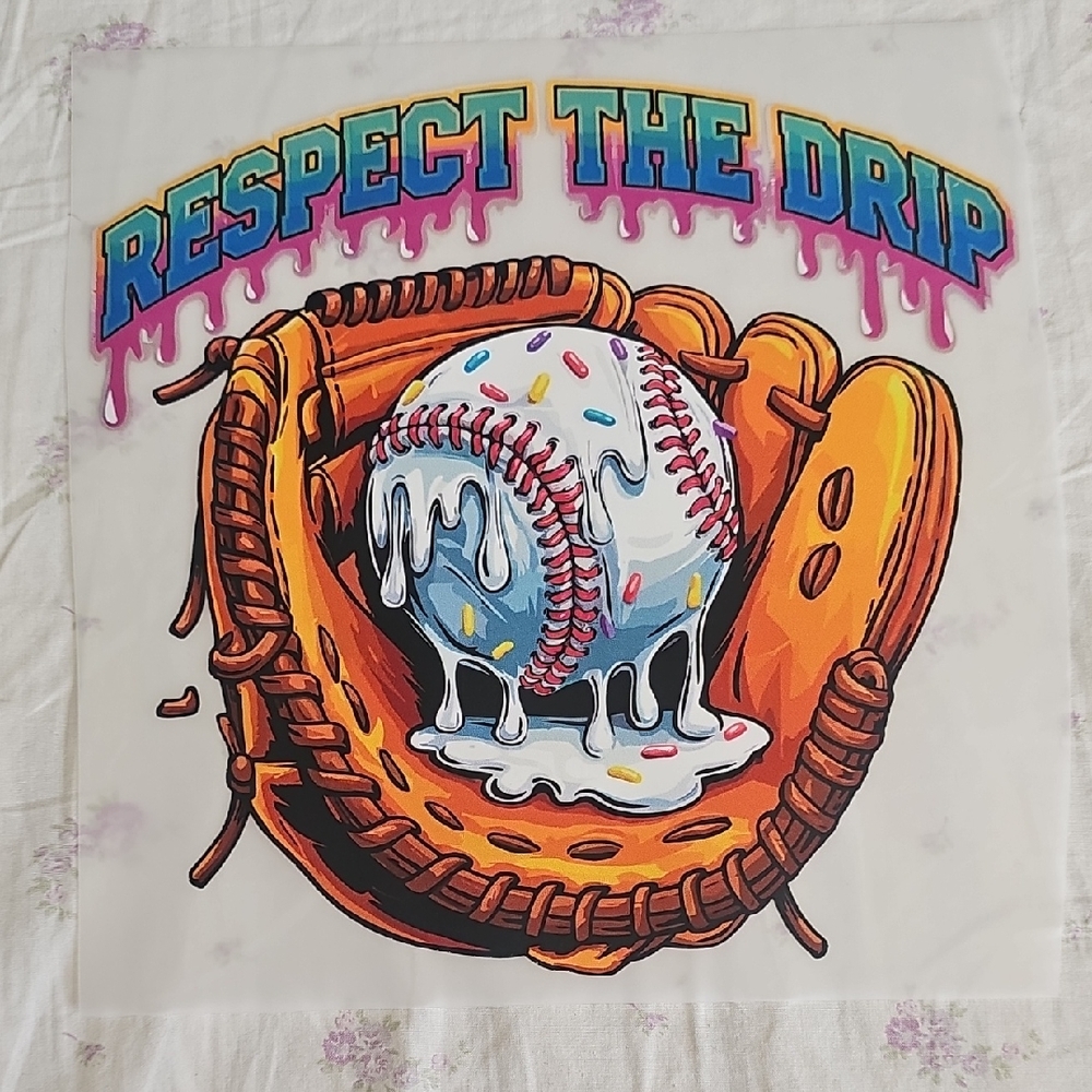 Baseball Drip Ready To Press Heat Transfer